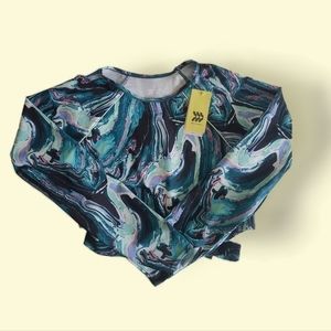 NWT Large All in Motion Long Sleeve swim crop top